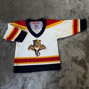 Vintage CCM Florida Panthers NHL Hockey Jersey Toddler Small White Red Navy Blue
